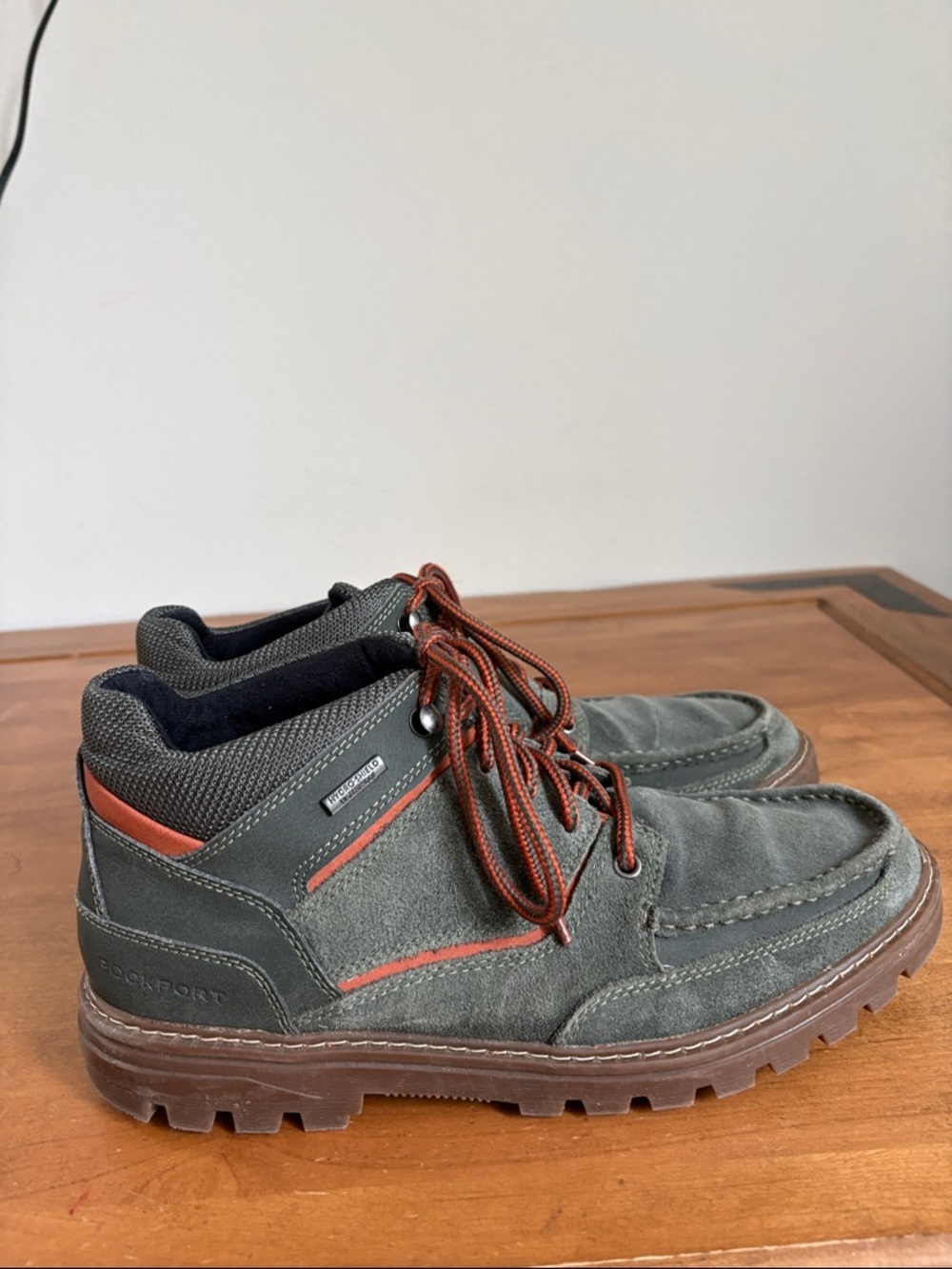 Rockport Weather Ready Merangue ll Hiking Green Suede Boots Size 9 - Picture 6 of 15